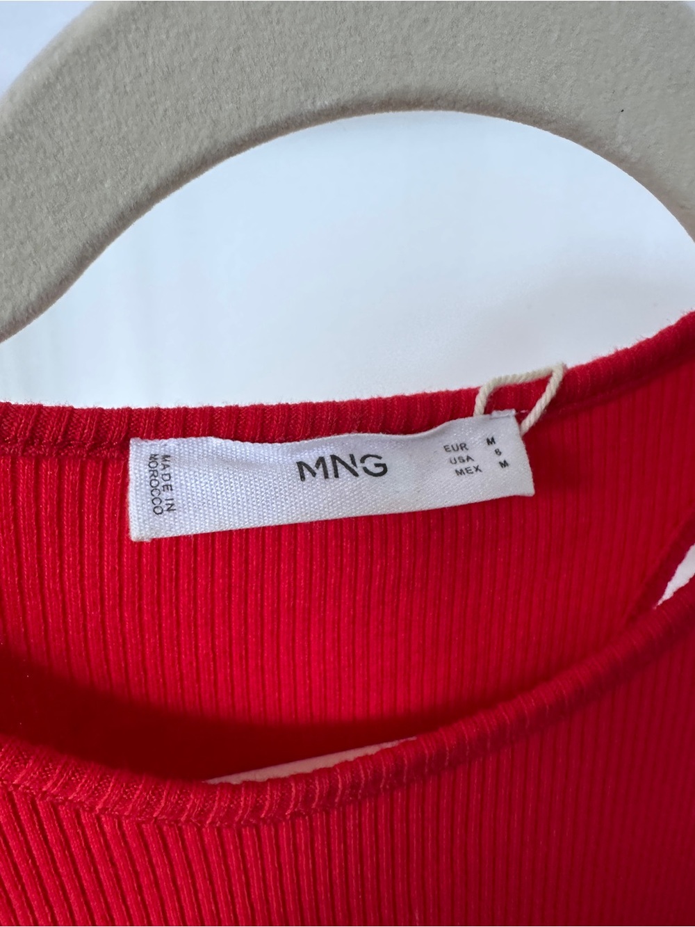 Mango Red Ribbed Halter Mini Dress - Picture 3 of 4